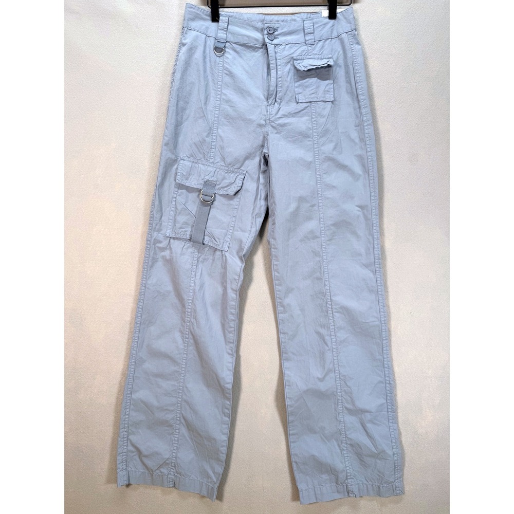 PacSun Light Blue Cotton Cargo Pants High Waisted Straight Leg Utility